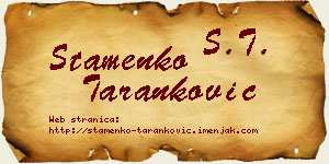 Stamenko Taranković vizit kartica